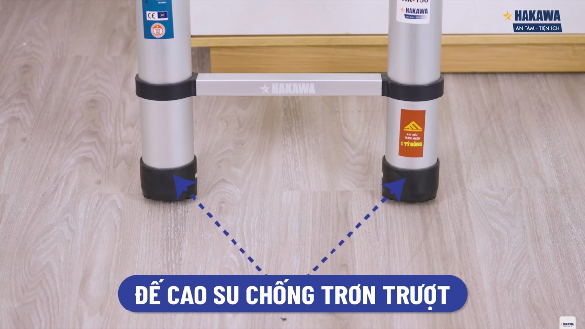 Thiết kế an toàn với chân đế cao su