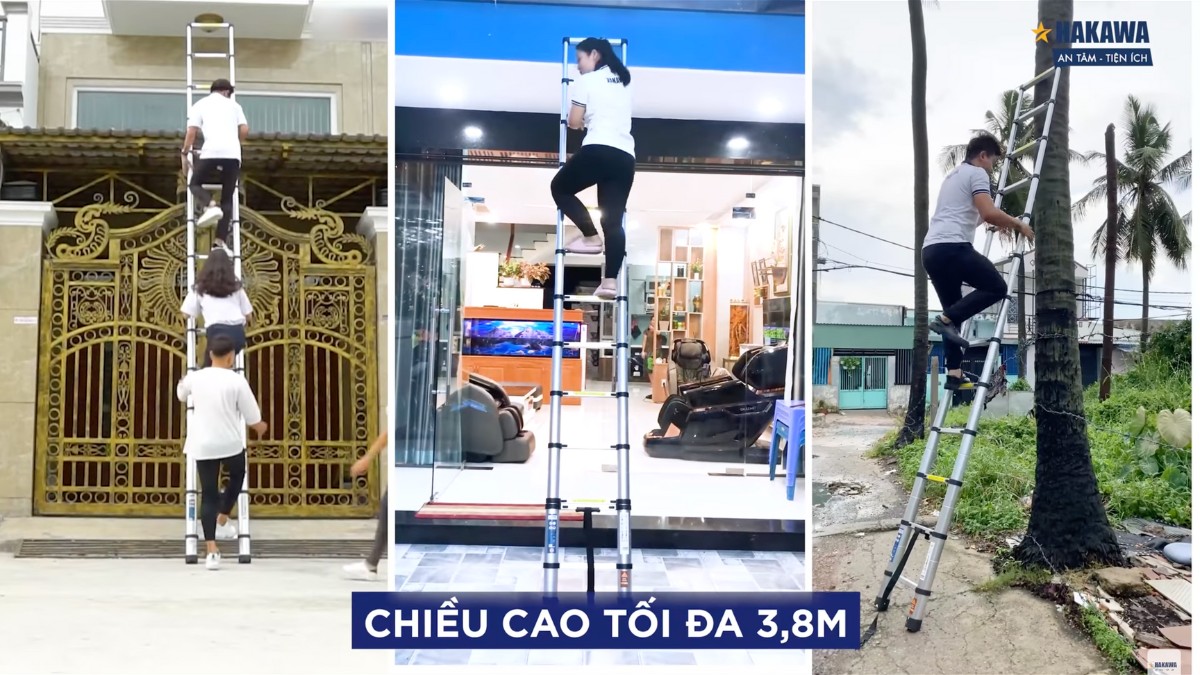 Ứng dụng thang nhôm rút đơn Hakawa HK-138 trong cuộc sống