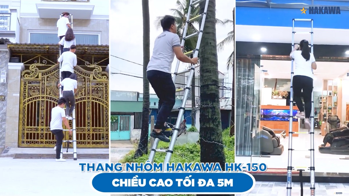 Ứng dụng đa dạng của thang nhôm HAKAWA HK-150