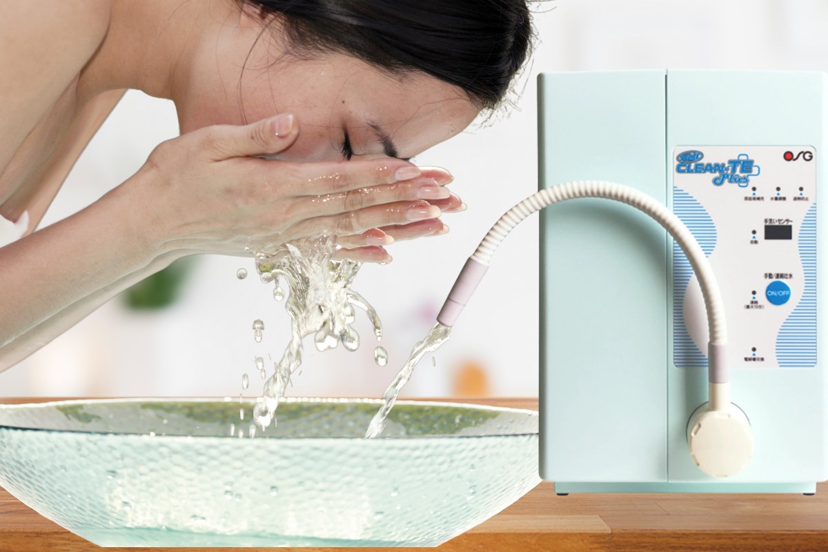 Máy tạo nước khử trùng OSG Well Clean TE NDX-65KM-H có thể sử dụng để rửa mặt mà không lo kích ứng da