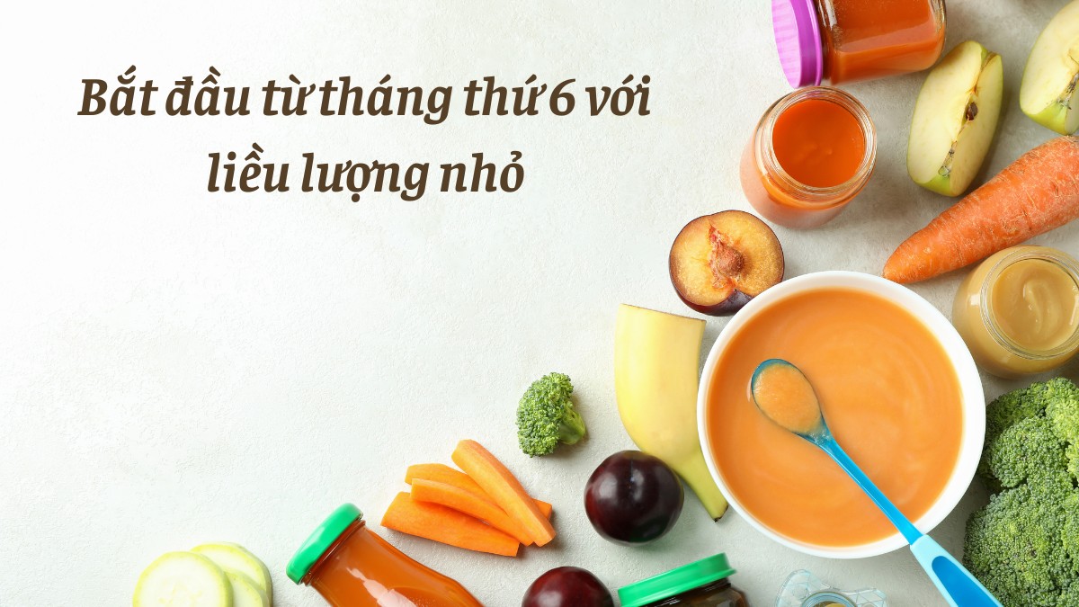 Khi bé tròn 6 tháng tuổi, mẹ có thể bắt đầu thêm dầu ăn dặm vào bữa cháo, nhưng chỉ khoảng 1–2ml/ngày để bé làm quen