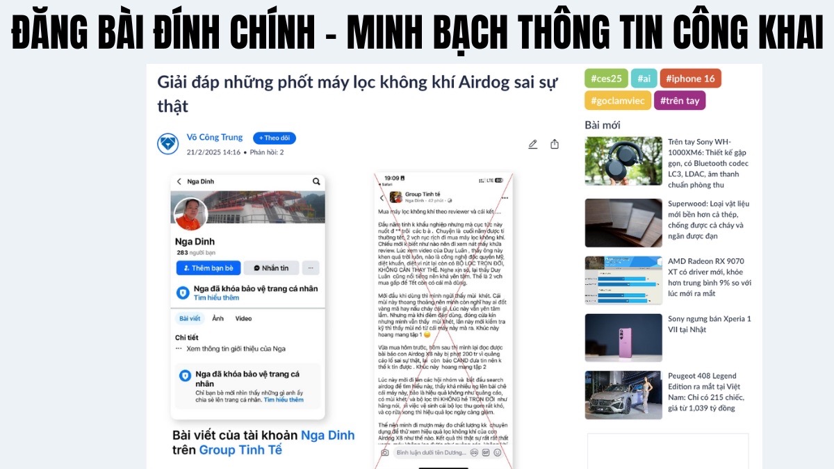 Đăng bài đính chính – Minh bạch thông tin công khai
