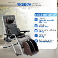 Combo ghế xếp nệm massage HK G21pnew-M11