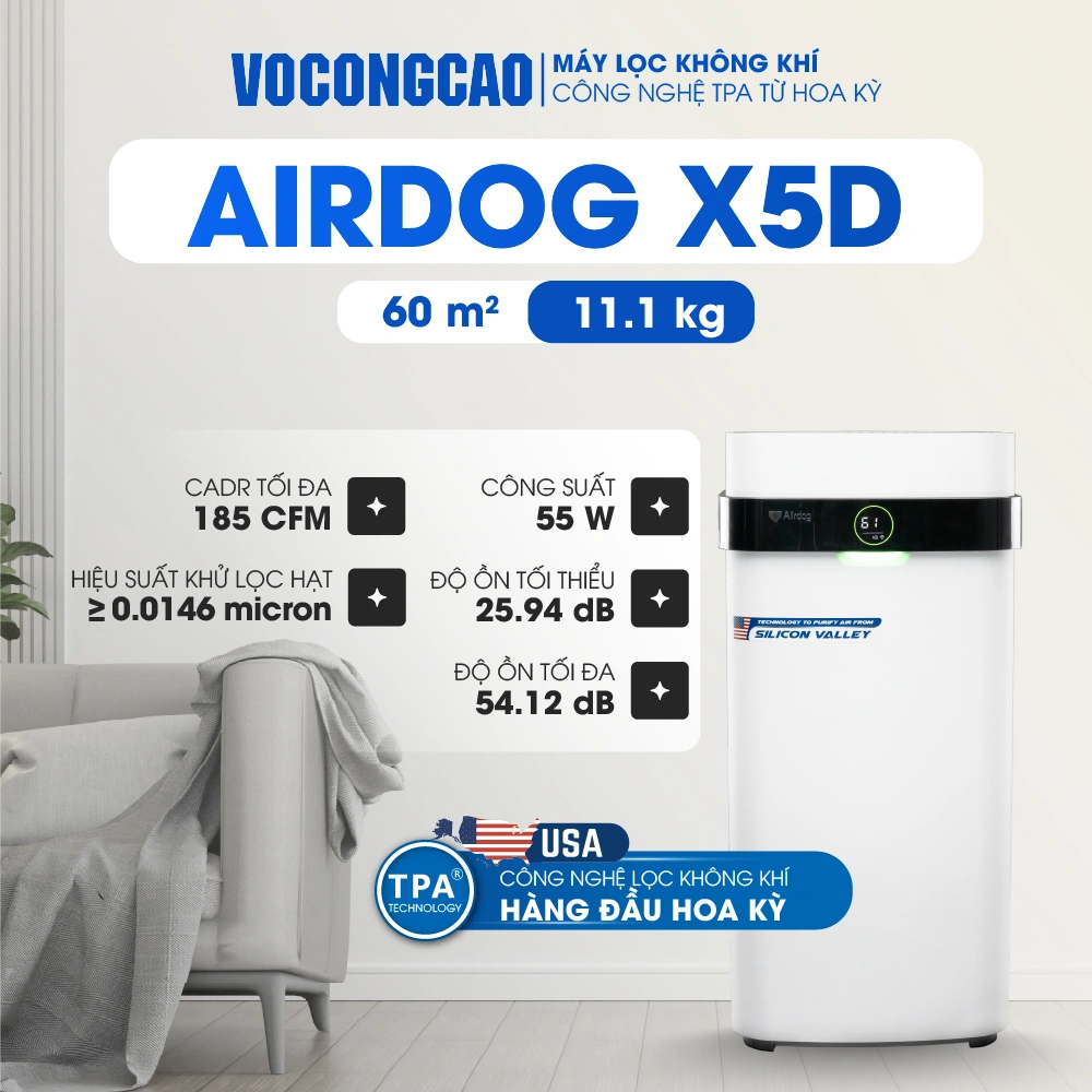 Máy lọc không khí Airdog X5D trắng